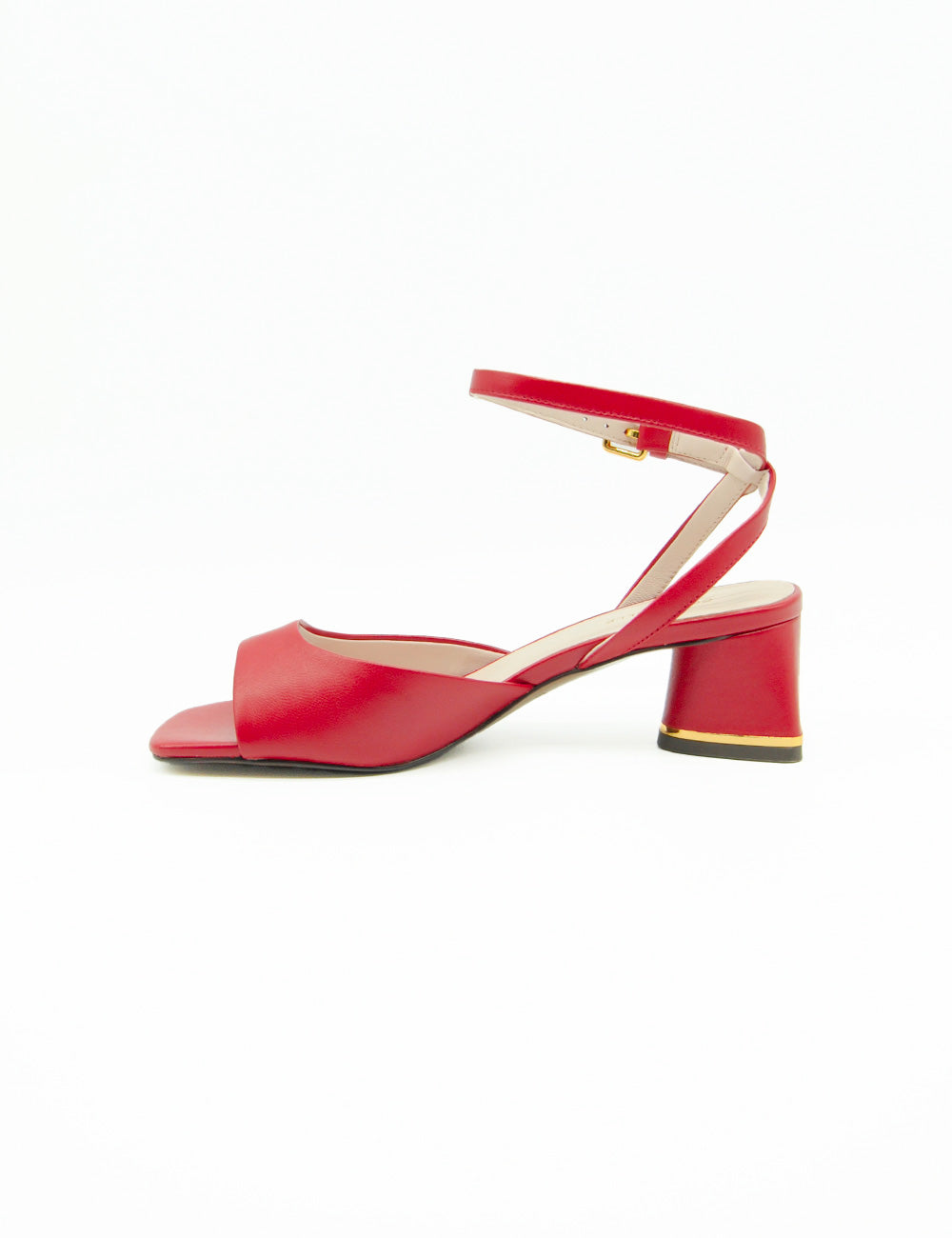 Sandalo Coccinelle C-Everyday Scarlet in pelle rossa verniciata con fibbia oro