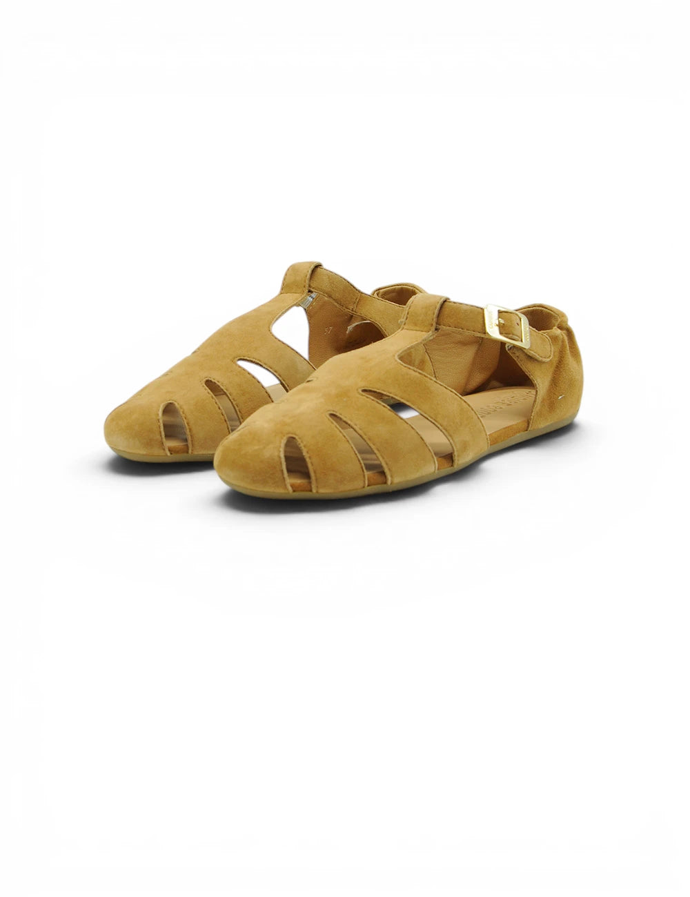 Sandalo dandy brown di candice cooper in pelle scamosciata marrone con cinturino a t e fibbia color oro