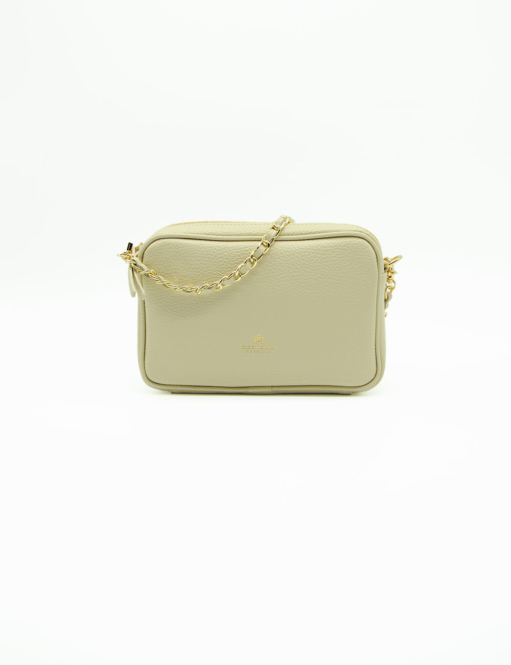 Borsa cuoio beige Cuoieria Fiorentina Mini Shoulder Velvet Prosecco