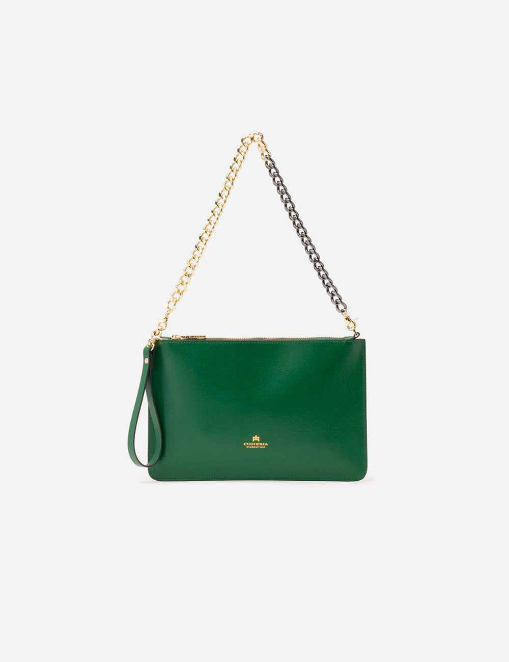 Pochette Bella Aloe Cuoieria Fiorentina in verde smeraldo