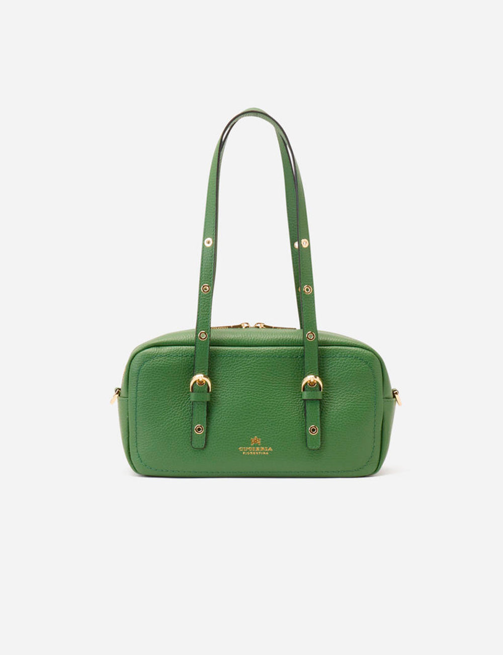 Borsa in pelle verde ciottoli Cuoieria Fiorentina Baulotto Eva Soft Aloe