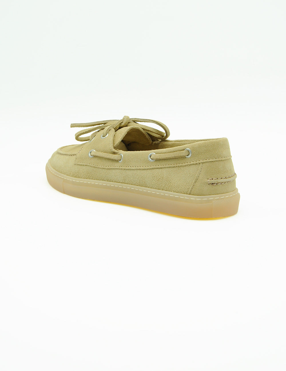 Mocassino barca Copenhagen in suede beige con lacci e suola gommata