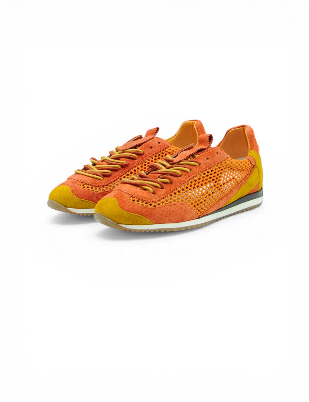 Sneakers Cromier Net Orange in rete arancione e gialla con accenti scamosciati