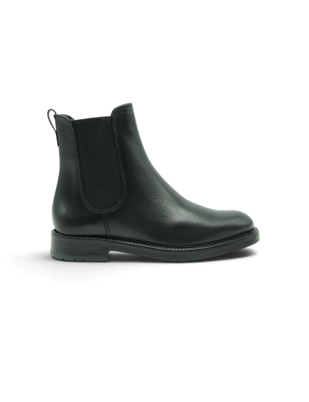 Sandalina marrone in camoscio con lacci neri e tacco basso dei colli chelsea nero vista frontale