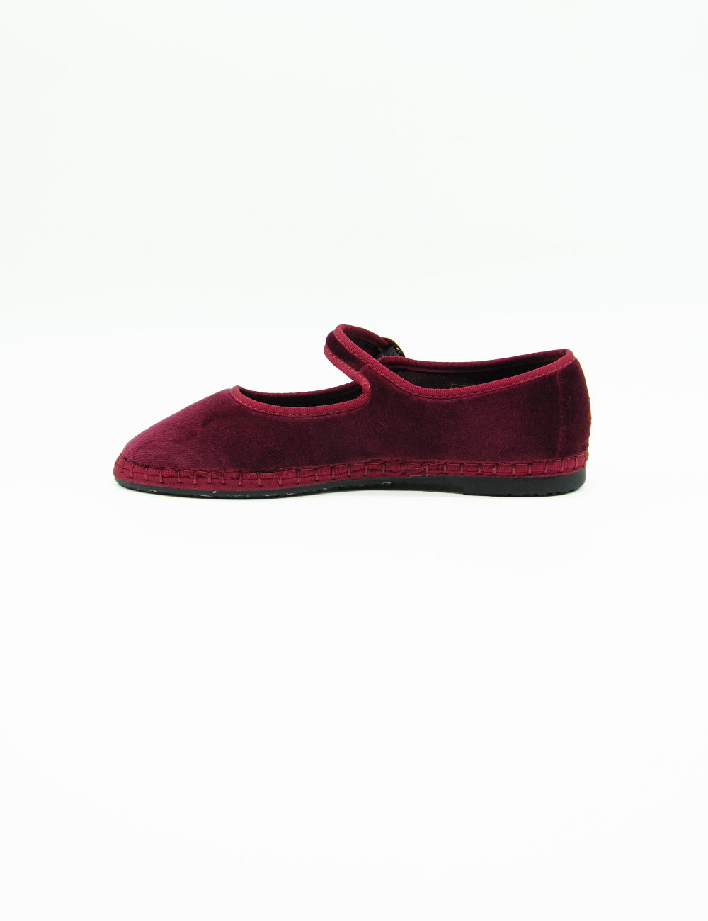 Flabelus Mary Jane Lucrecia: bordeaux espadrille in velluto con suola juta