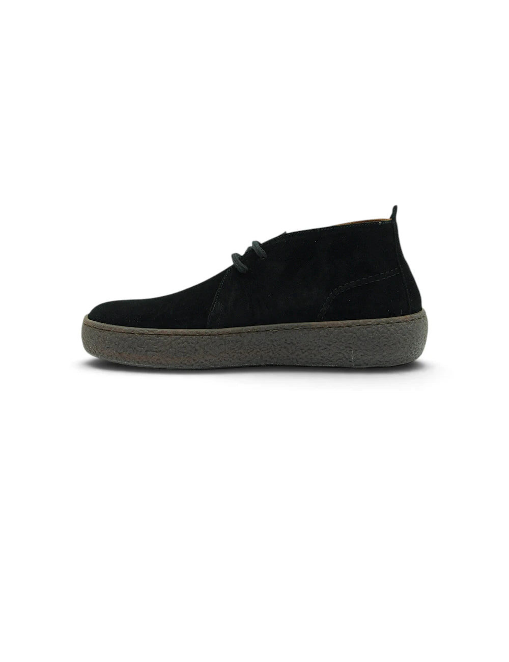 Frau desert boot nero chukka boot in suede nero con suola in gomma grigia e lacci neri