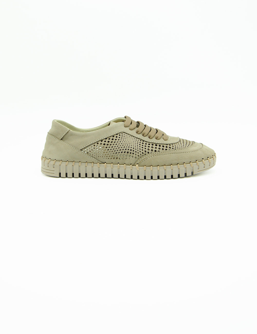 Sneaker Frau Nabuk Sabbia beige in suede con dettagli mesh e suola textured