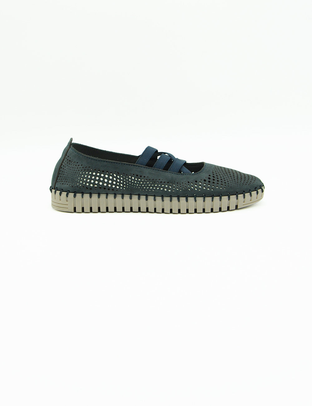 Frau Slip On Nabuk Blu: scarpa slip-on in nabuk verde scuro perforato