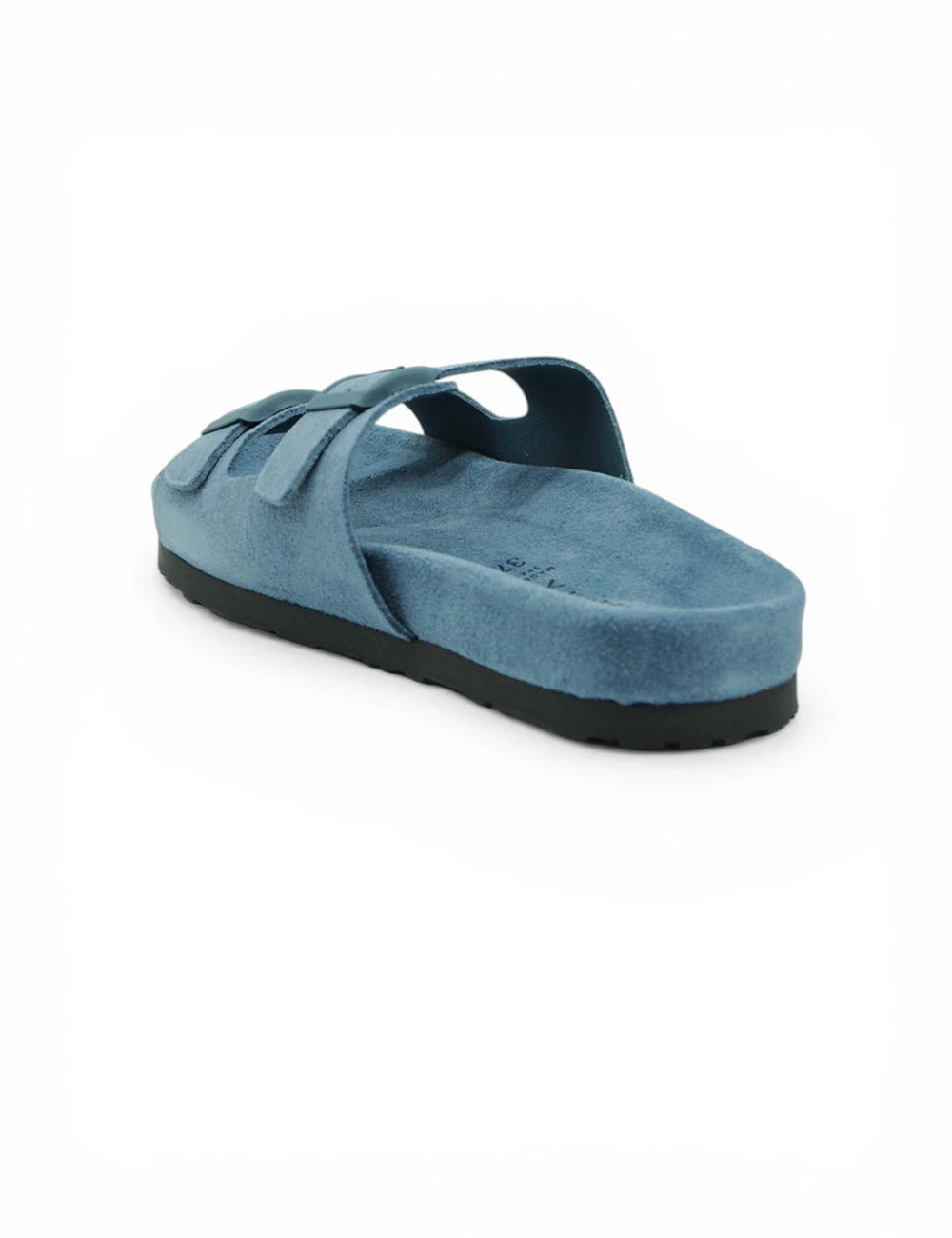 Sandalo Frau Velour Jeans blu scamosciata con platform e cinghie regolabili