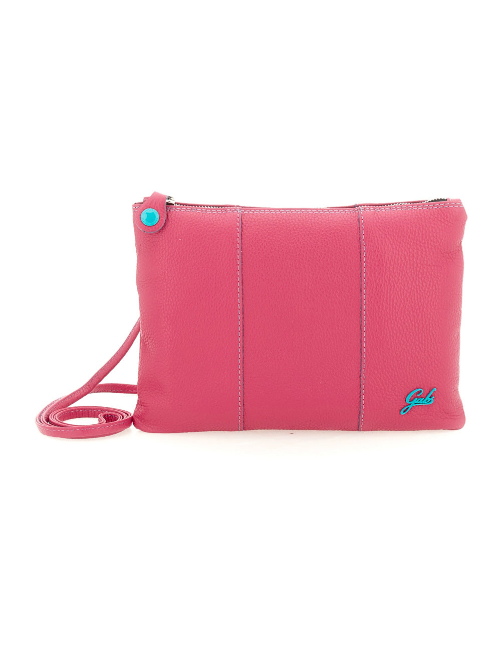 Borsa Gabs Beyoncé TG M Begonia rosa vibrante in pelle testurizzata con bottone turchese