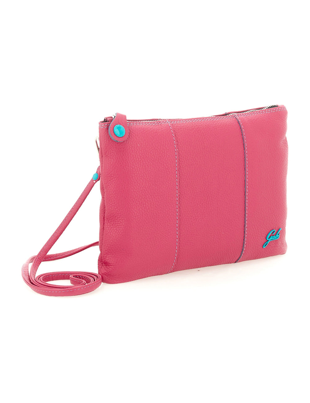 Gabs Beyoncé TG M Begonia borsa tracolla in pelle rosa con bottone turchese