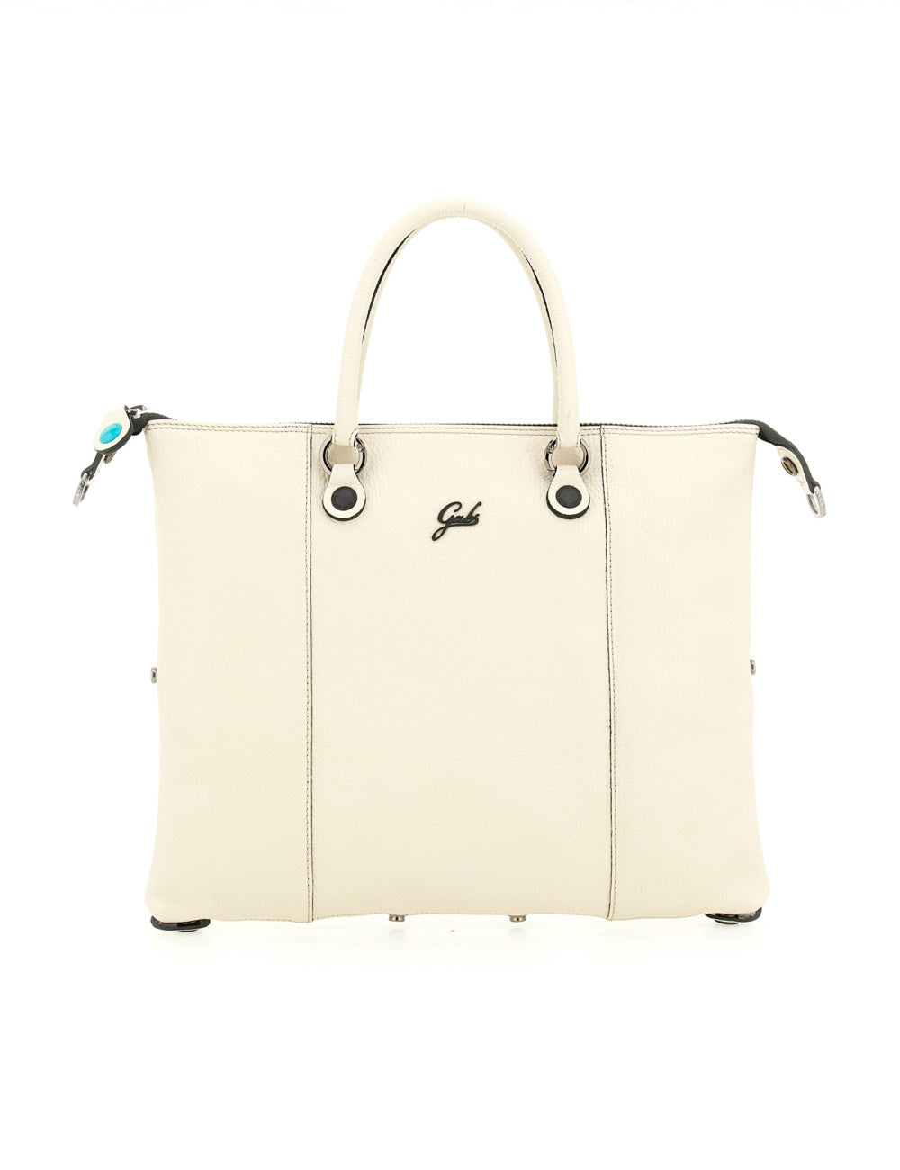 Borsa tote Gabs G3 Plus TG M Panna in pelle panna con manici bianchi