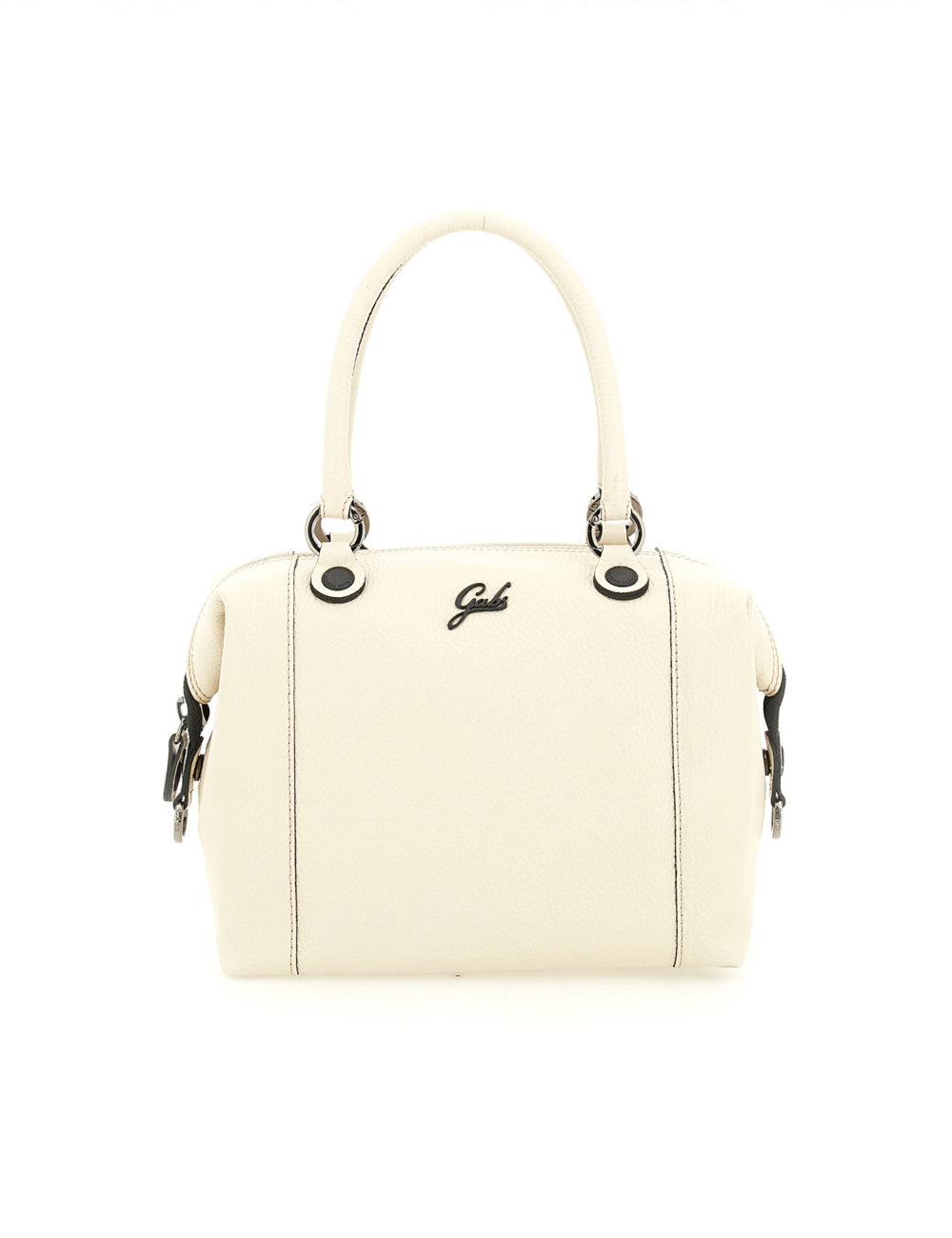 Borsa Gabs G3 Plus TG M Panna in pelle color panna con manici curvi e hardware silver-tone