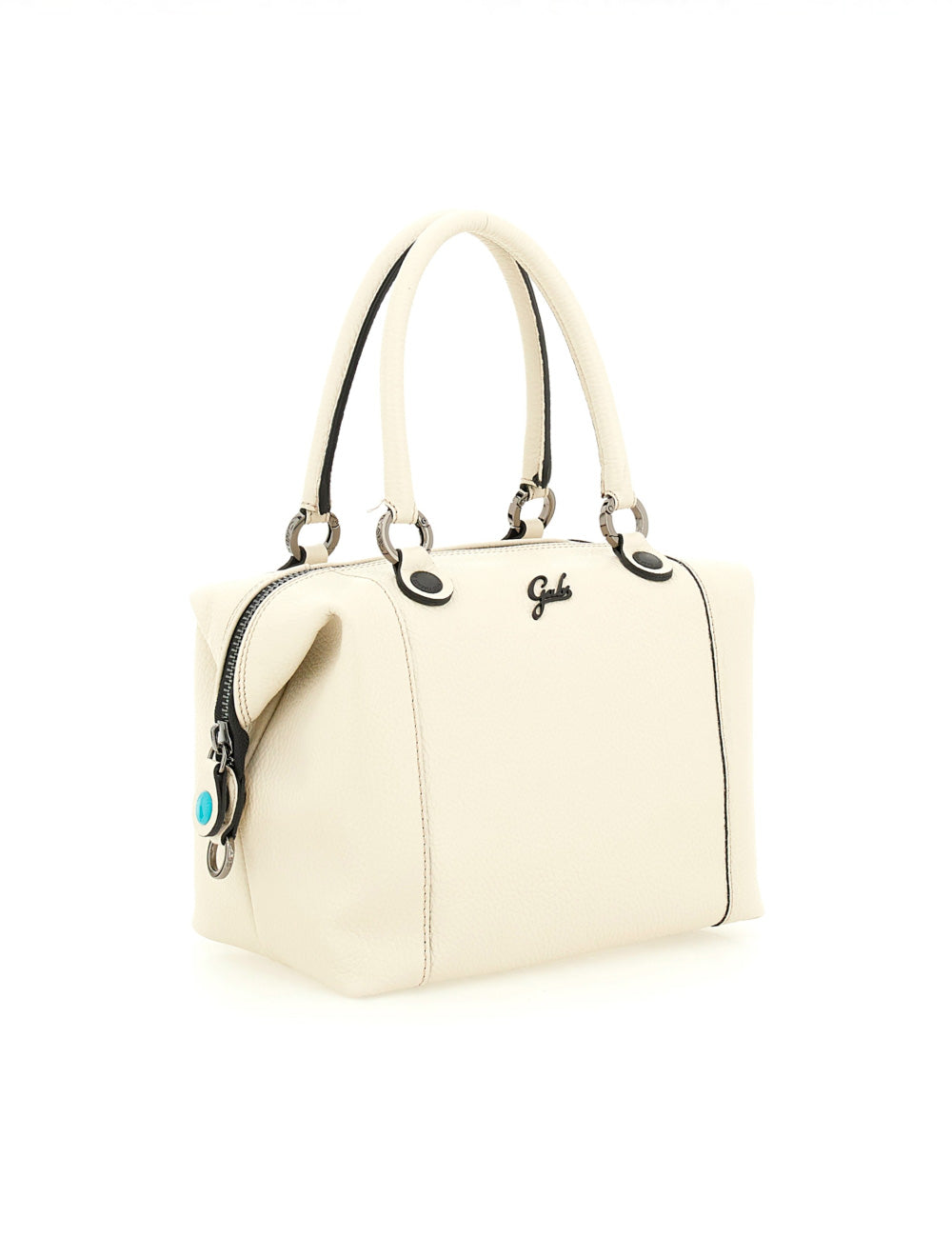 Borsa Gabs G3 Plus TG M Panna in pelle panna con rifiniture nere