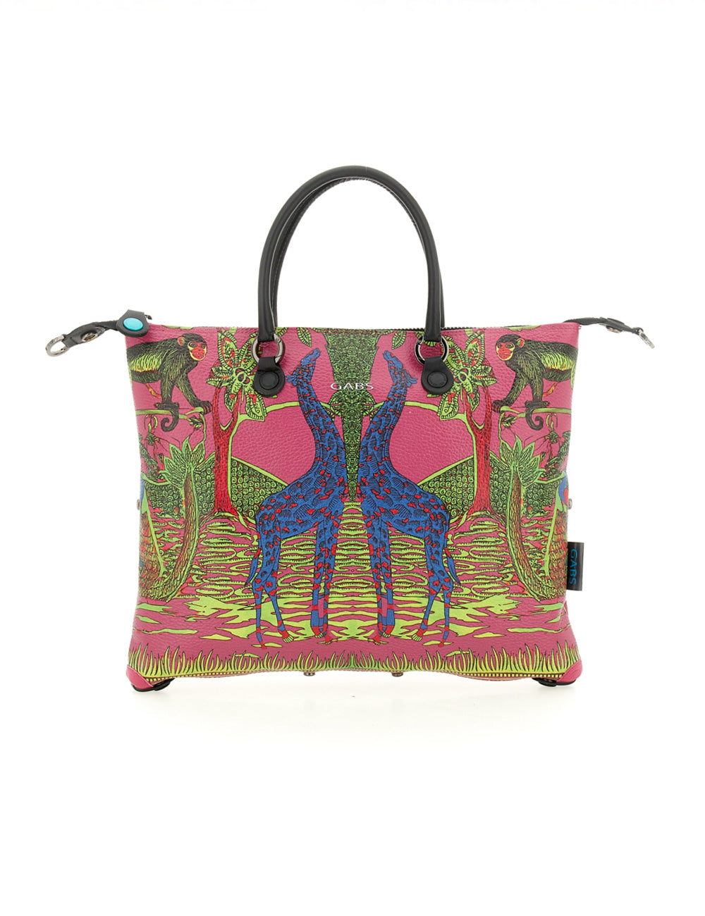 Borsa Gabs G3 Plus TG M Namibia rosa con giraffe e scimmie blu