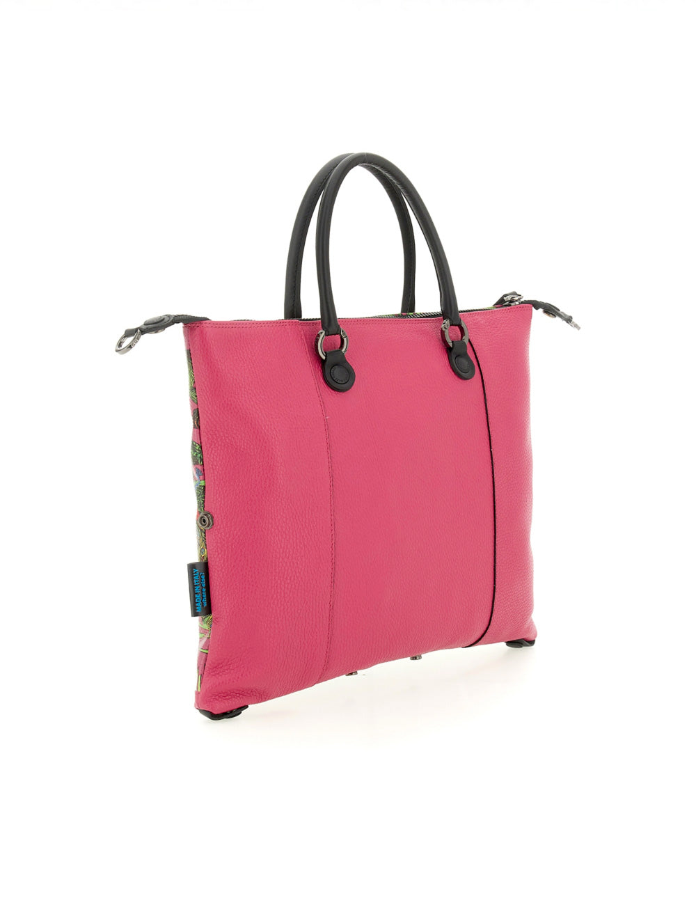 Borsa per laptop Gabs G3 Plus TG M Namibia in pelle rosa vibrante con manici e tiretti neri