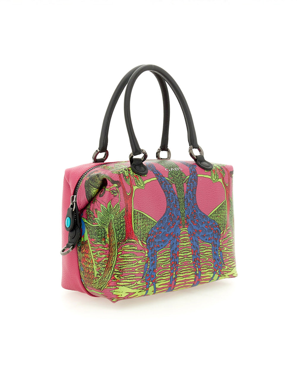 Borsa Gabs G3 Plus TG M Namibia rosa con stampa giraffe colorate
