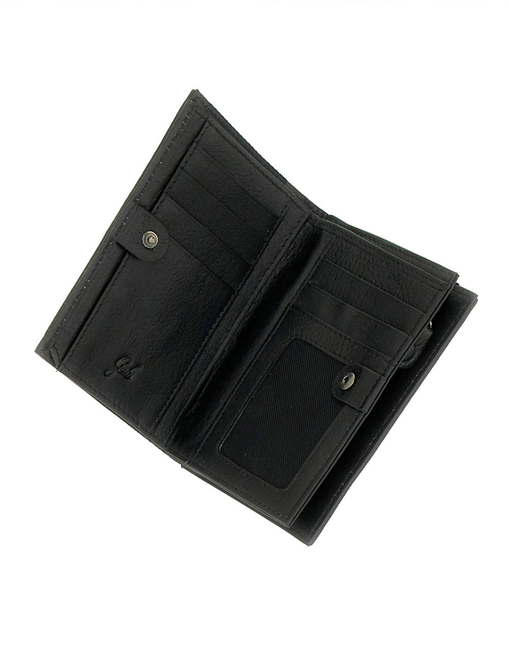 Portafoglio Gabs GMoney 14 Mosaico in pelle nera con slot carte e tasca mesh