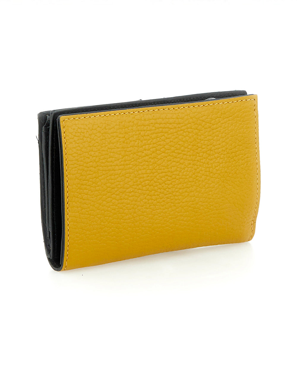 Portafoglio Gabs GMoney 14 Miele in pelle gialla miele testurizzata con bordi neri