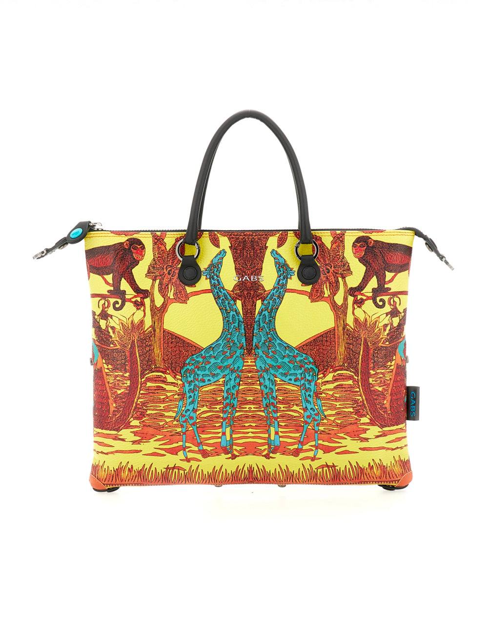Borsa Gabs G3 Plus TG M Sud Africa con giraffe turchesi e motivi vivaci