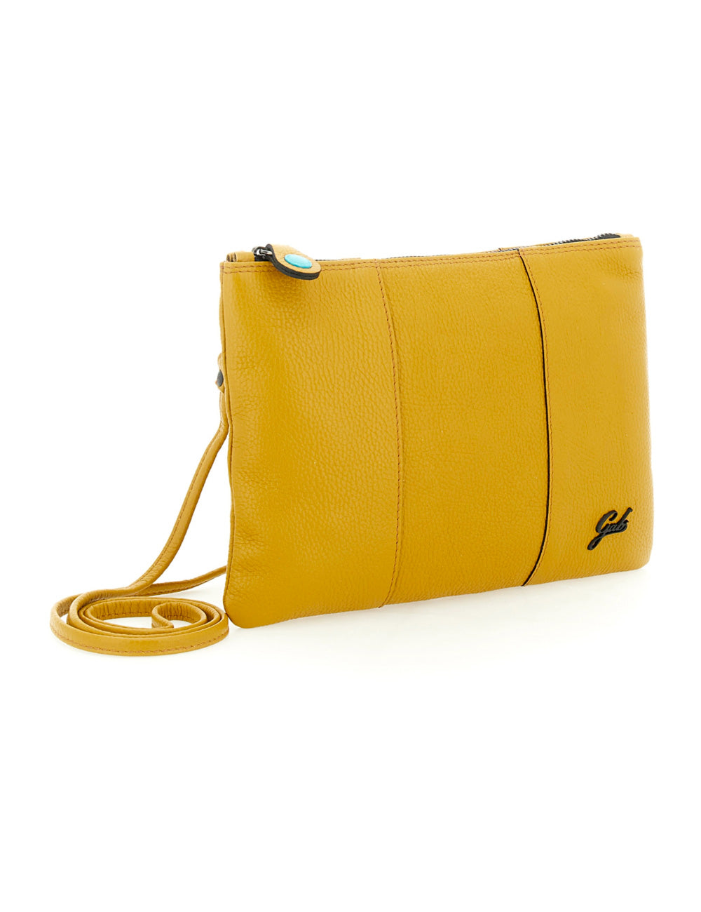 Gabs Beyoncé TG M Miele clutch in senape con accento turchese e tracolla