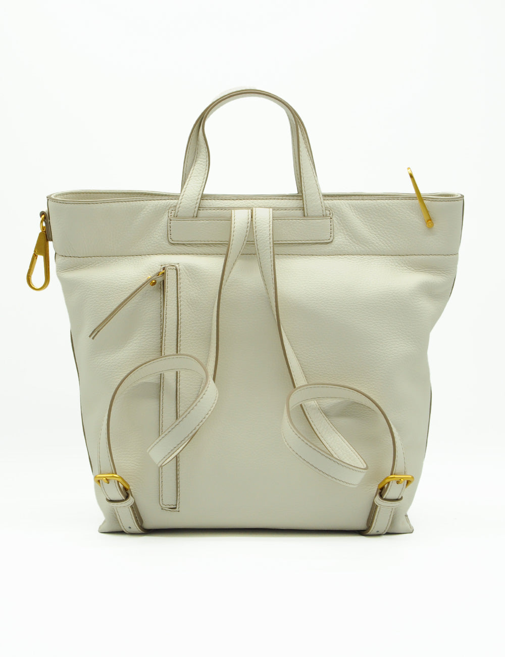 Zaino Zahara Marble Gianni Chiarini in pelle avorio con hardware oro