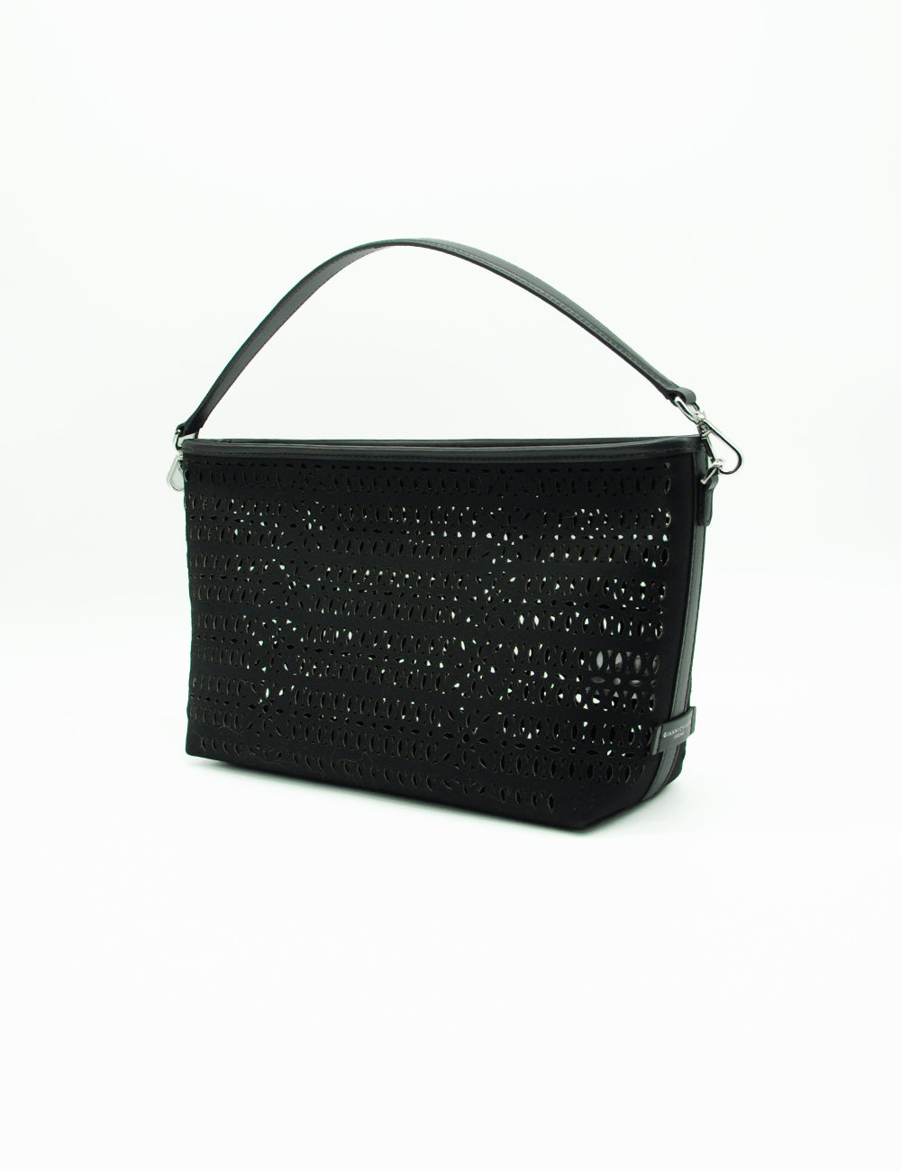 Borsa tracolla Gianni Chiarini Mashup Nera in pelle nera forata