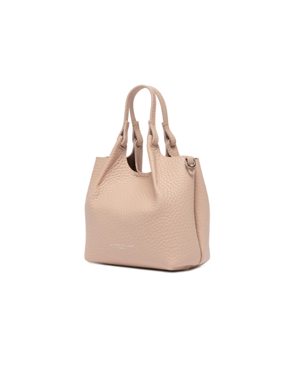 Borsa tote in pelle beige testurizzata con manici doppi, Gianni Chiarini Dua Mini Pink Salt