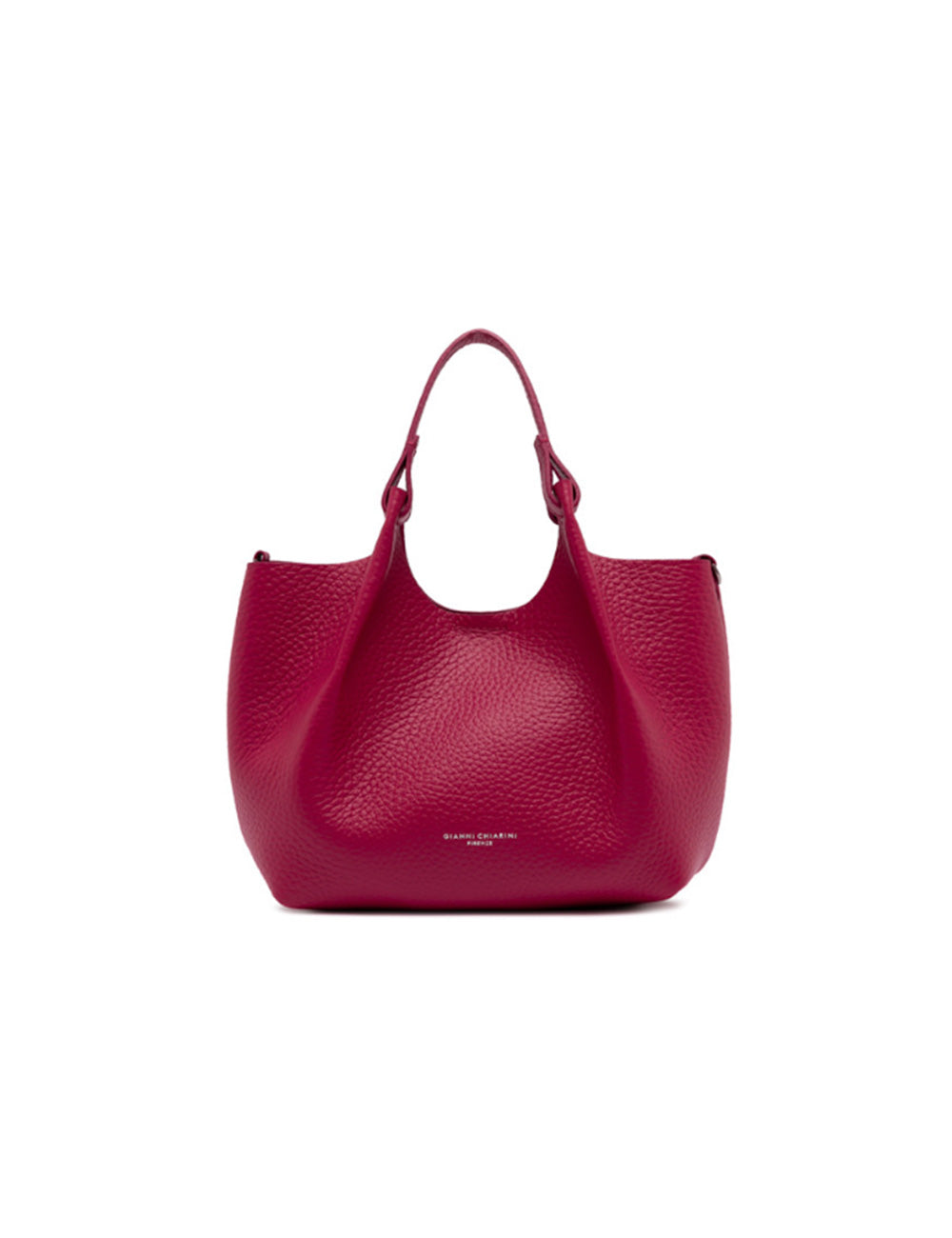 Borsa tote media Gianni Chiarini Dua in pelle fucsia ciottolata