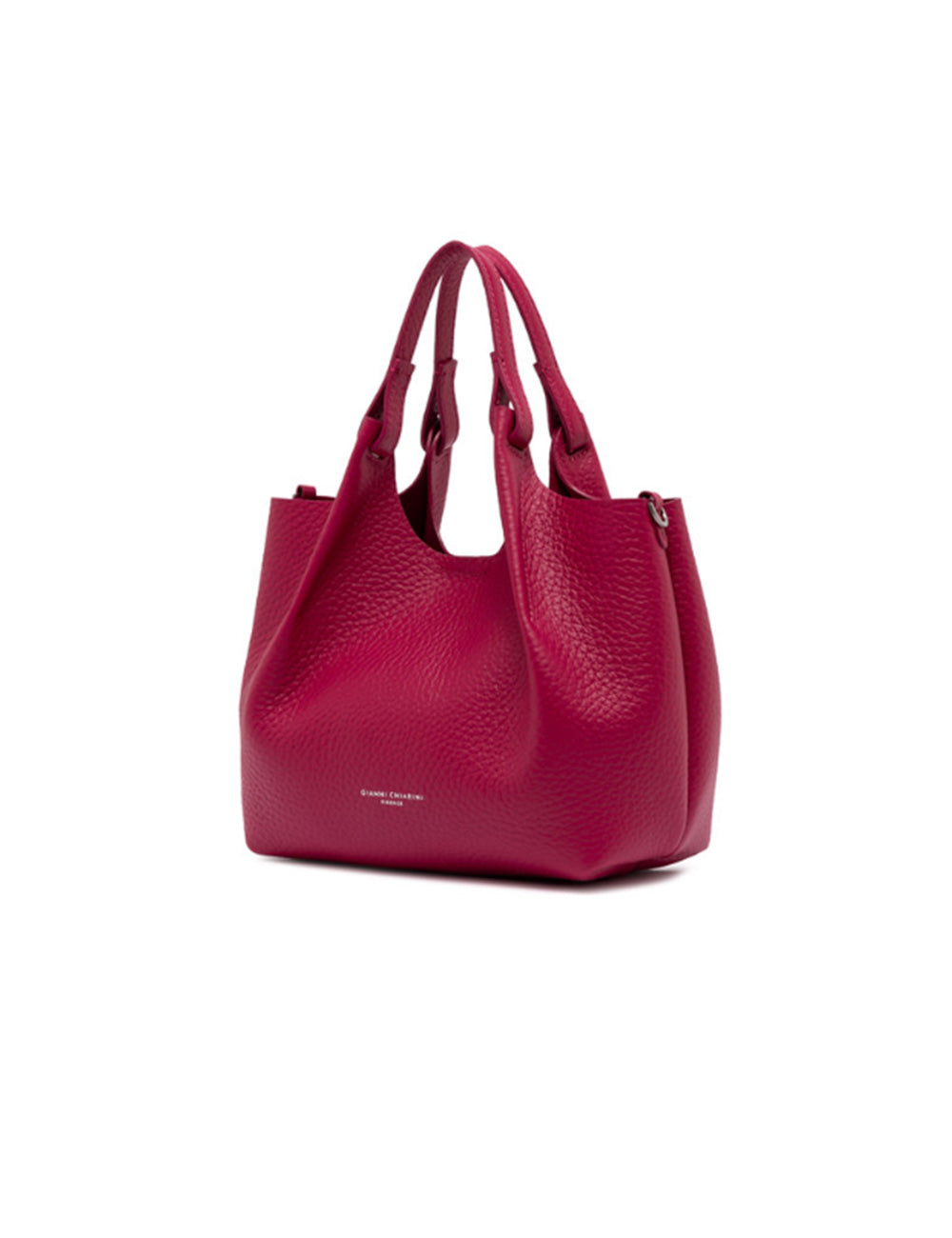 Borsa tote media Gianni Chiarini Dua in pelle fucsia testurizzata