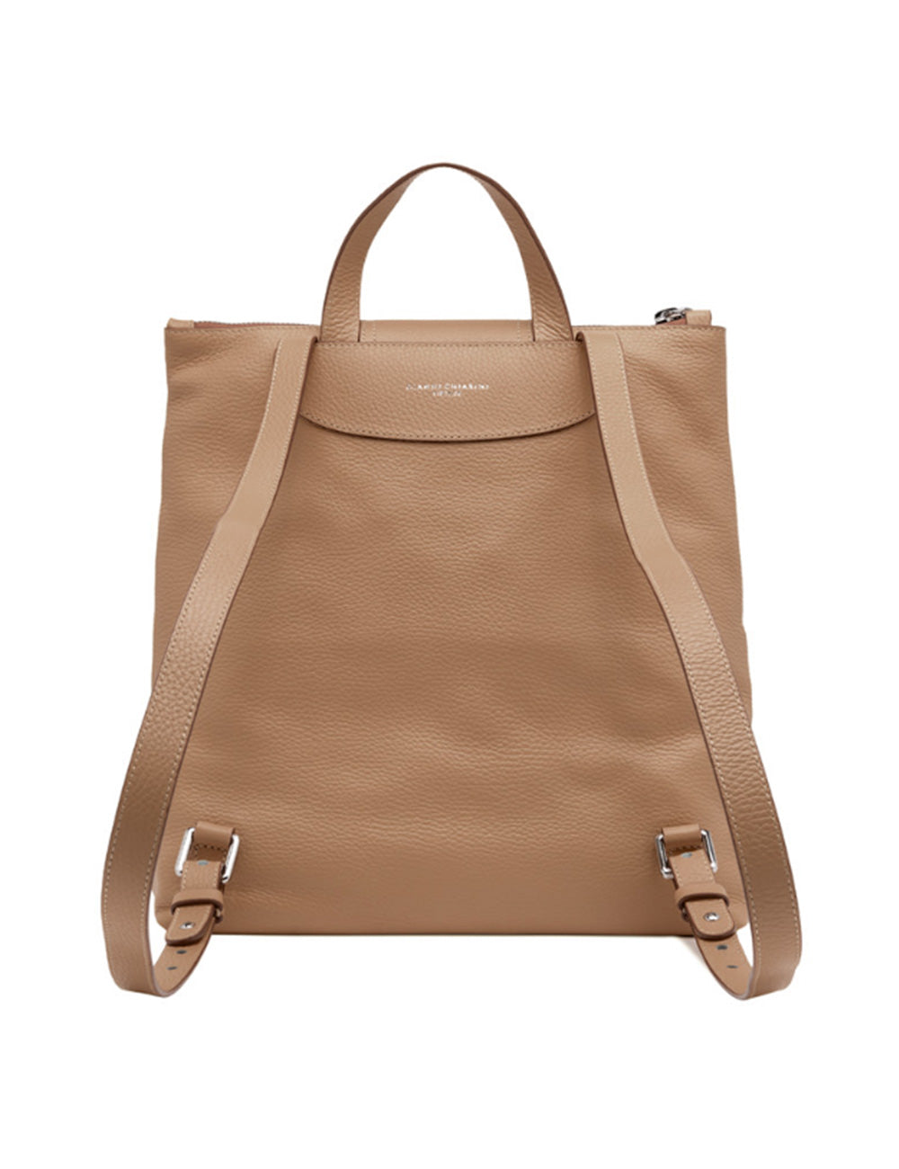 Zaino in pelle beige Gianni Chiarini Giada Clay con manici a soffietto e spallacci regolabili