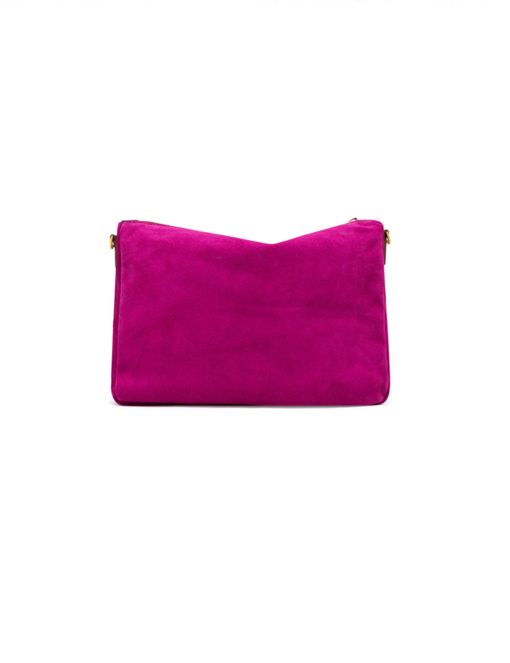 Borsa a tracolla Nora Pouch Desert Flower di Gianni Chiarini in suede fucsia con hardware dorato
