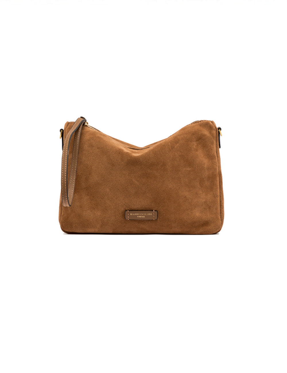 Borsa a tracolla in camoscio color caramello Gianni Chiarini Nora Pouch