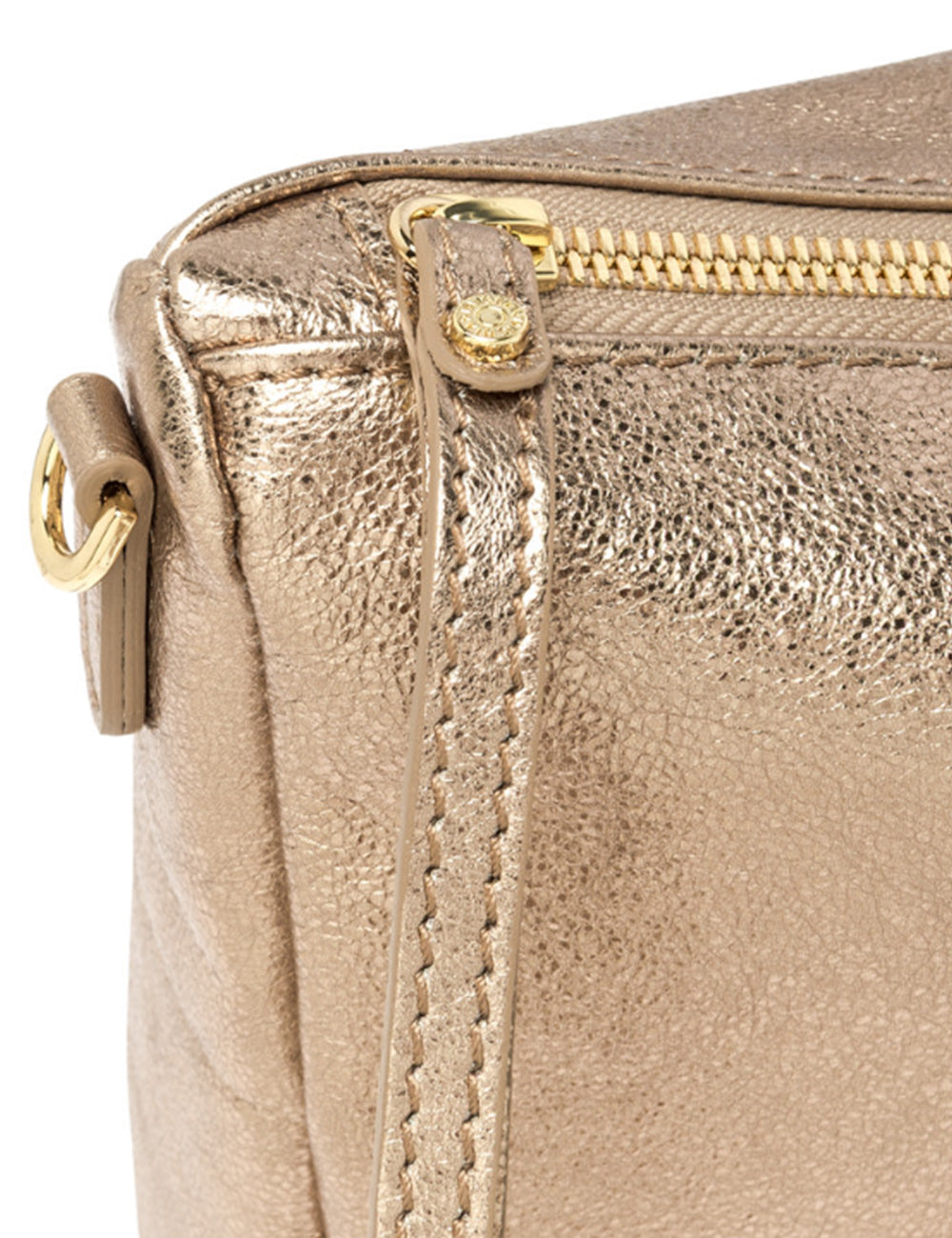 Borsa a tracolla Nora Pouch Mirage Gianni Chiarini in pelle dorata metallizzata con texture