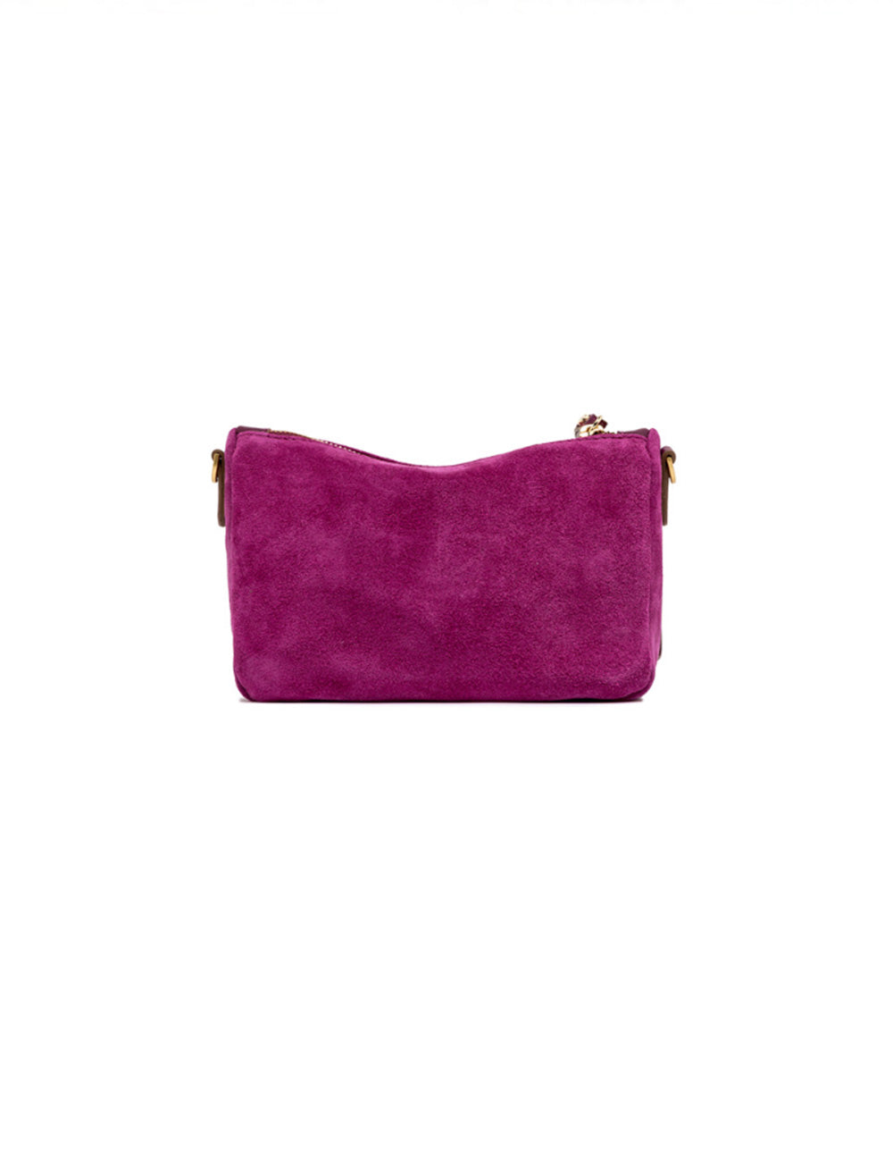 Borsa a tracolla Gianni Chiarini Nora Pouch Small in suede magenta con hardware dorato