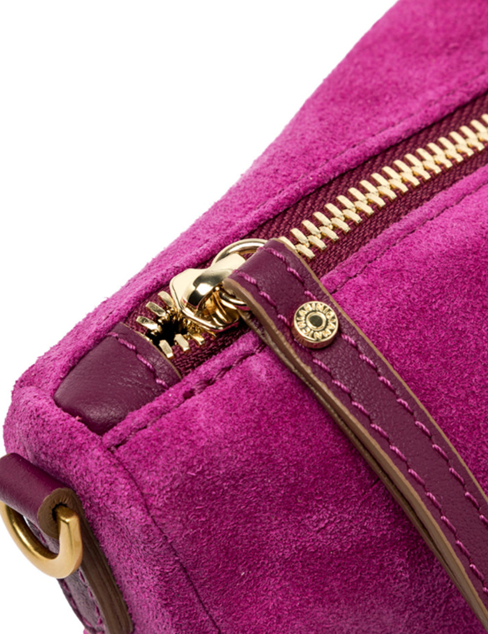 Borsa a tracolla Gianni Chiarini Nora Pouch Small in suede fucsia con cerniera oro