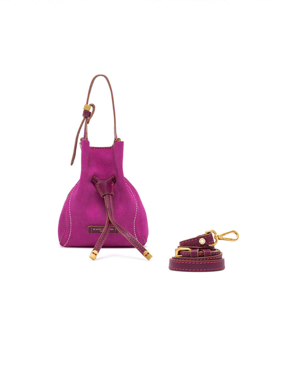 Borsa mini Sienna Desert Flower Gianni Chiarini magenta con cinghie marroni