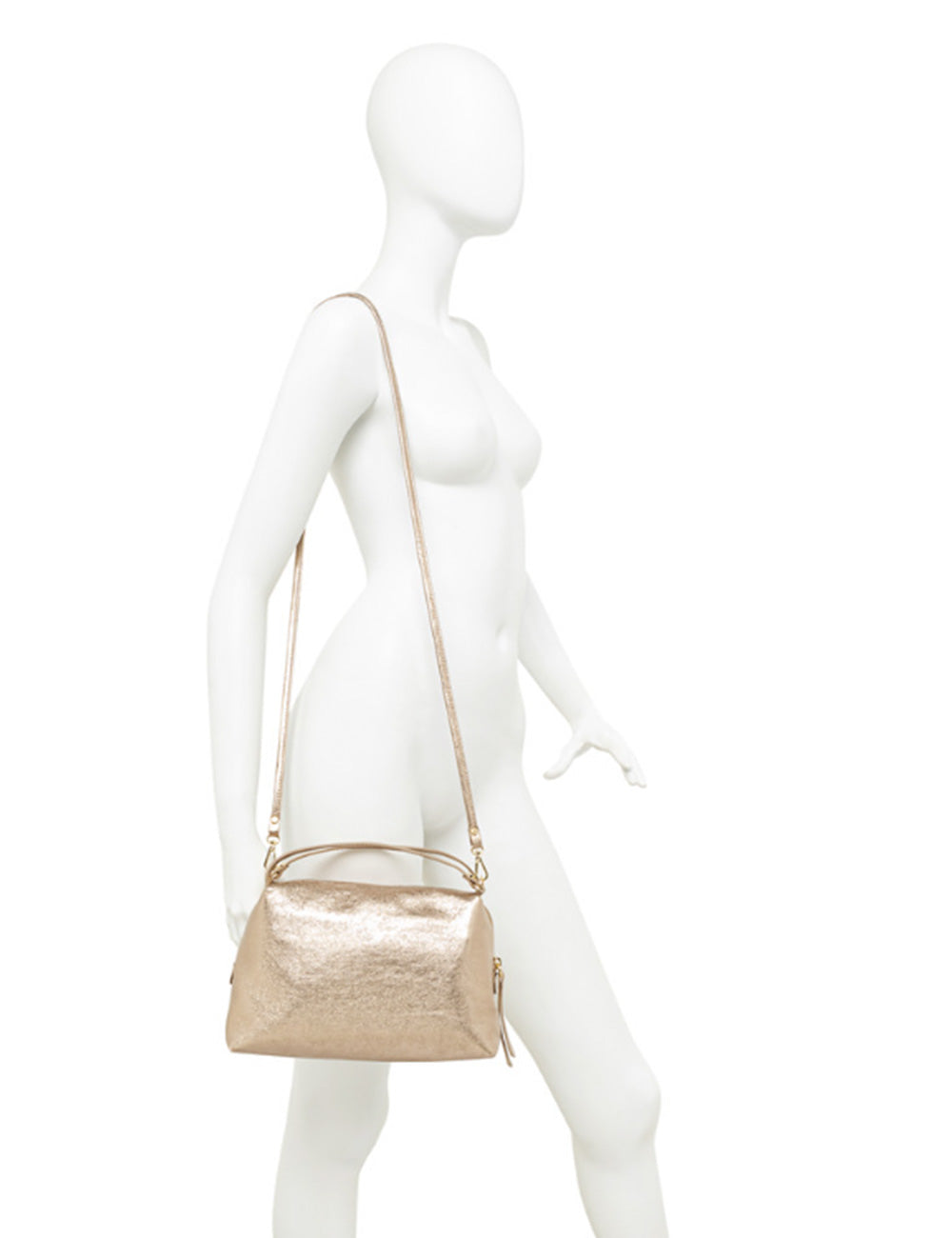 Borsa Gianni Chiarini Alifa Mirage oro rosa metallizzata con catena