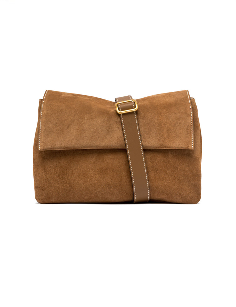 Borsa tracolla Gianni Chiarini Tracolla Three Caramel in suede color caramello