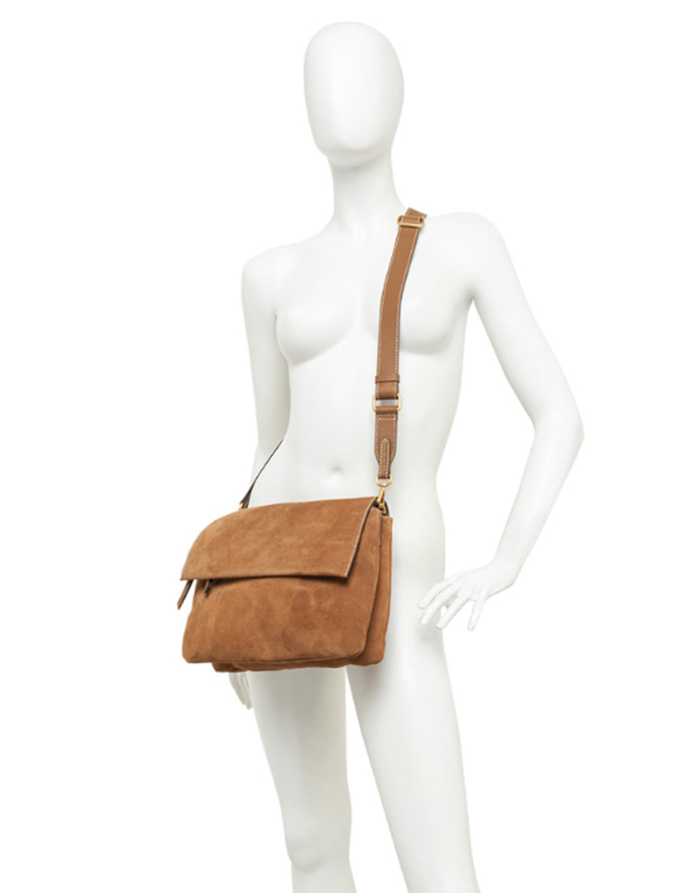 Borsa tracolla Gianni Chiarini Tracolla Three Caramel in camoscio tan
