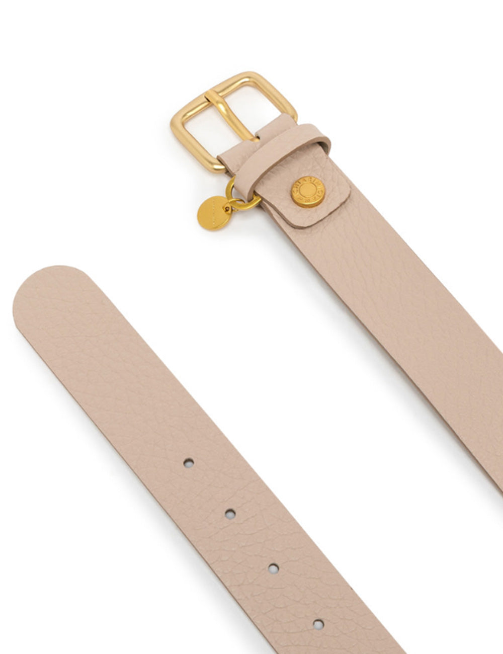 Cintura Gianni Chiarini Bubble in Pink Salt, beige in pelle con fibbia oro