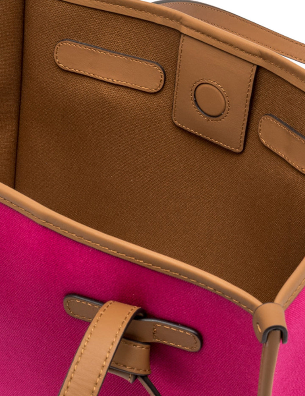 Borsa tote Marcella Desert Flower in cuoio caramel di Gianni Chiarini, fucsia con dettagli cuoio