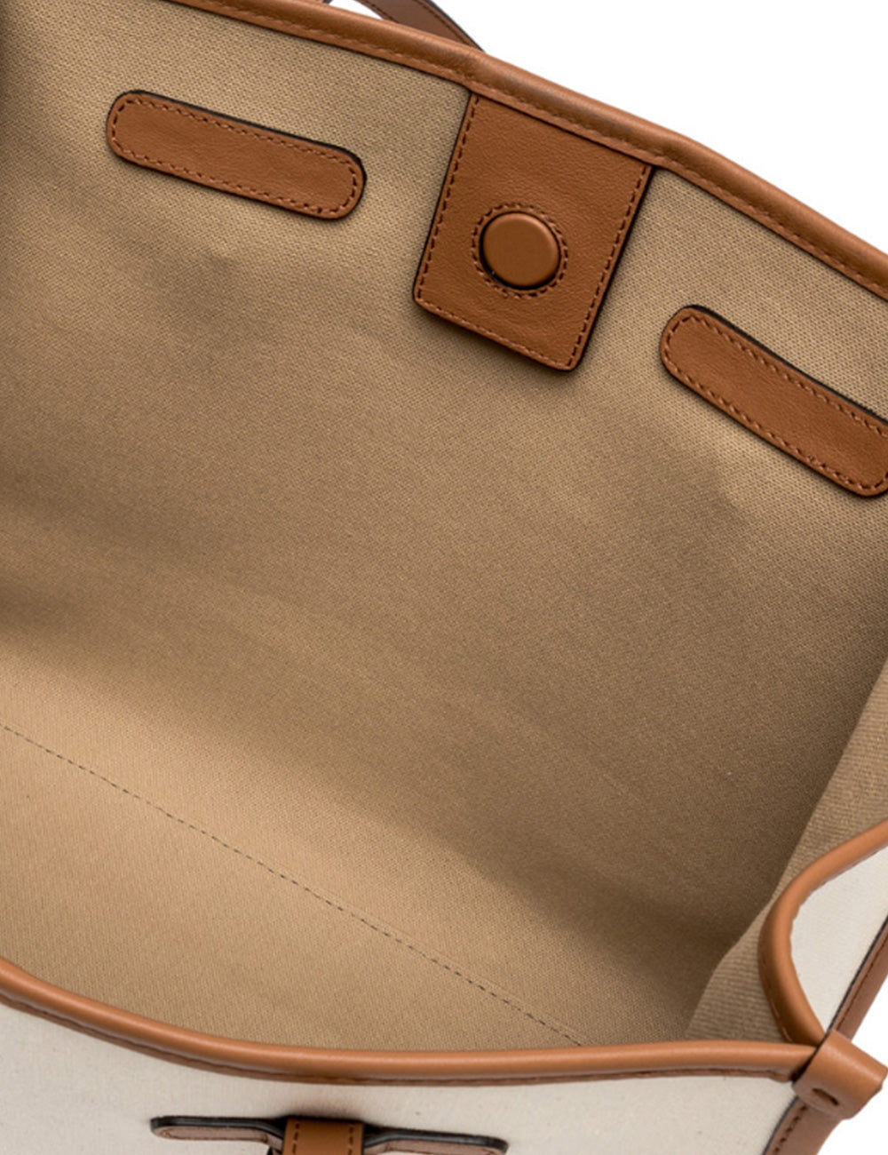 Borsa tote in canvas beige con rifiniture in pelle caramello Marcella Panna Corda di Gianni Chiarini