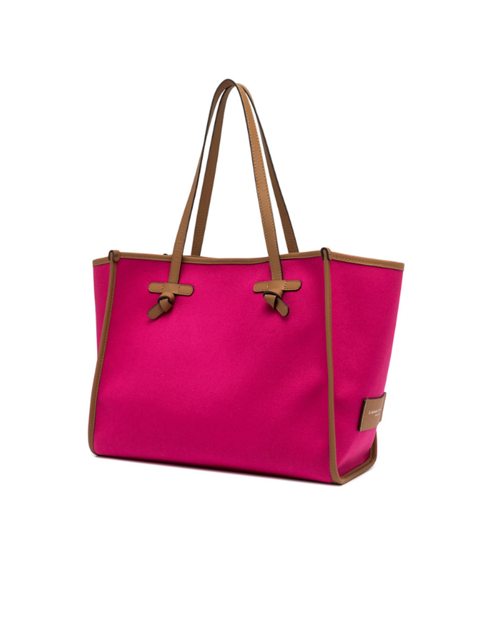 Borsa tote Marcella Desert Flower Cuoio Caramel large Gianni Chiarini fucsia con manici cuoio caramello