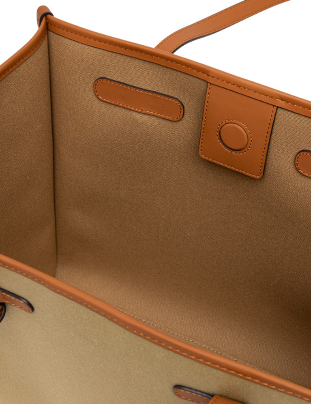 Borsa tote grande Gianni Chiarini Marcella Taiga Corda Caramel in tela con pelle, manici e bottone