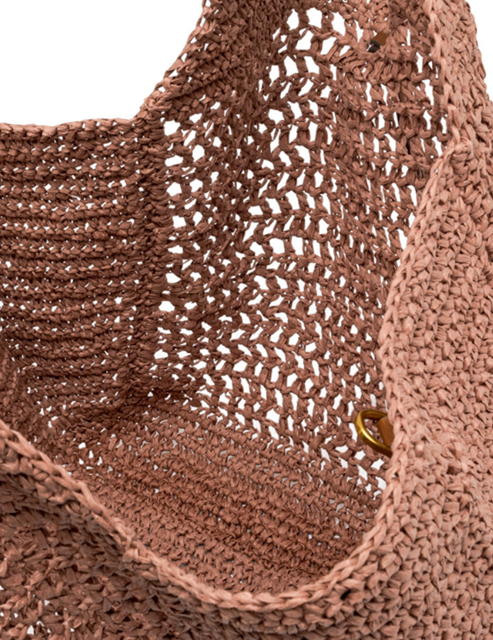 Borsa tracolla Gianni Chiarini Nefeli in rosa cipria, crochet con chiusura metallica dorata