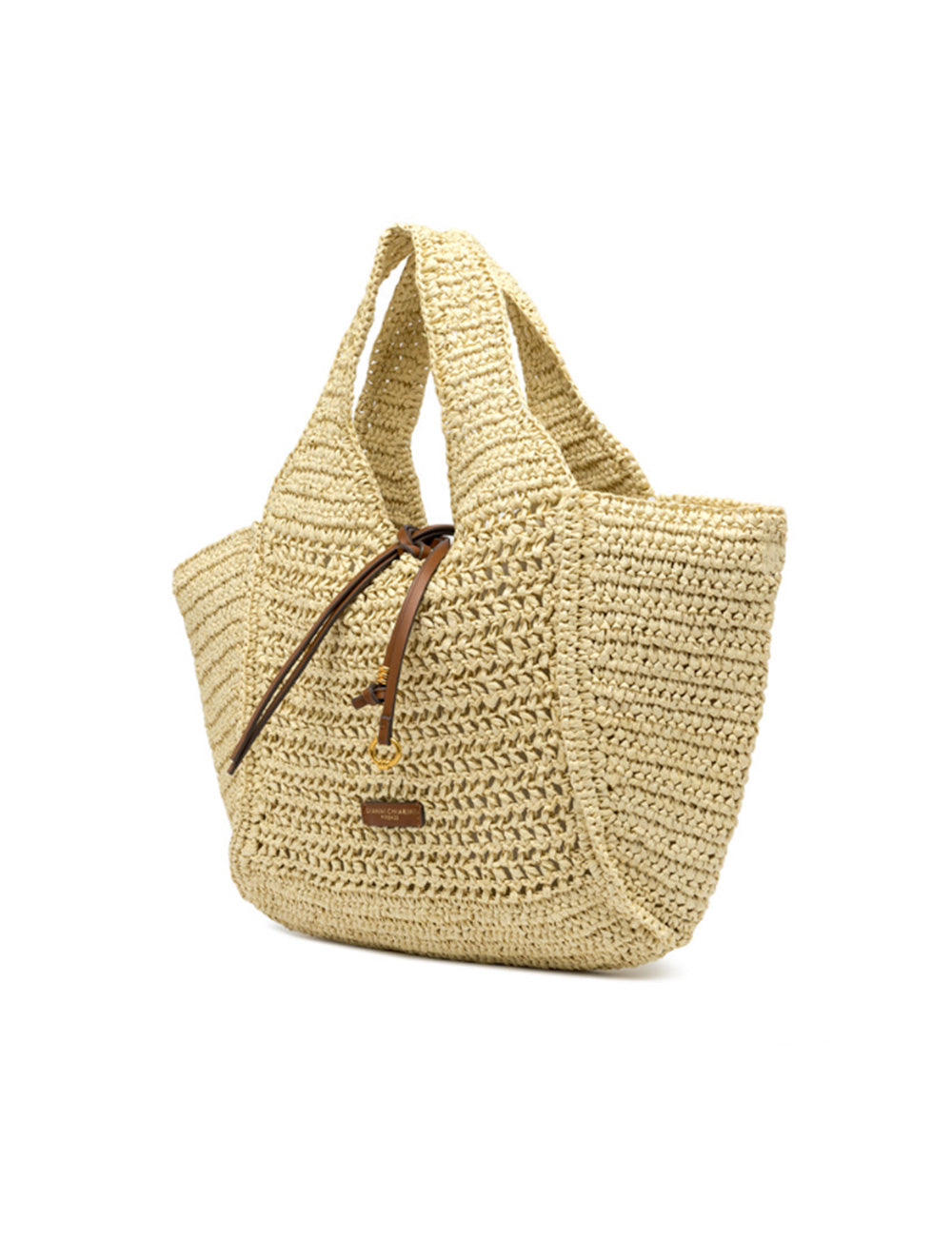 Borsa tote Gianni Chiarini Nefeli Corda in paglia intrecciata beige