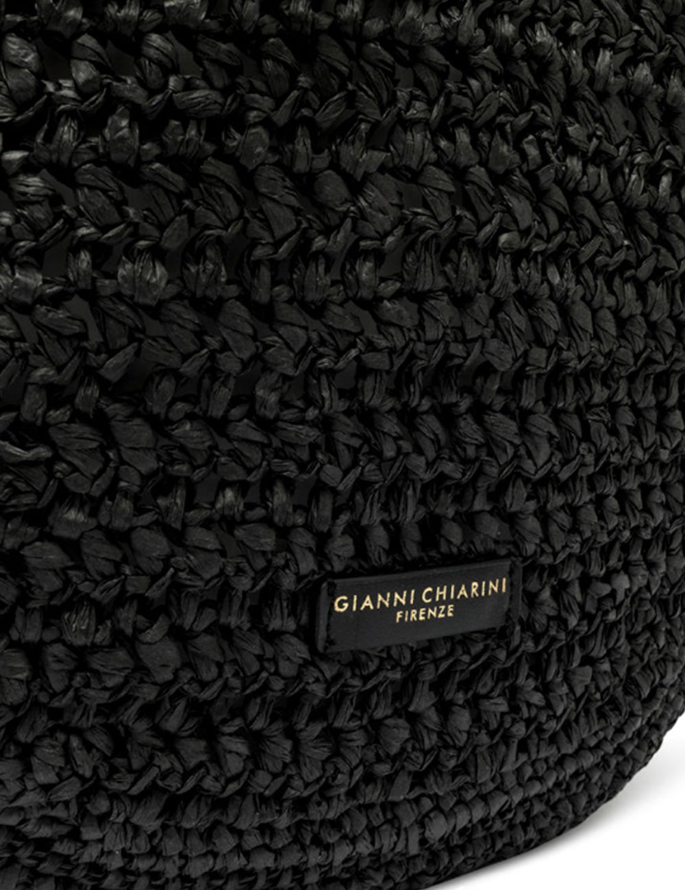 Borsa hobo Nefeli Nera Gianni Chiarini in paglia nera intrecciata