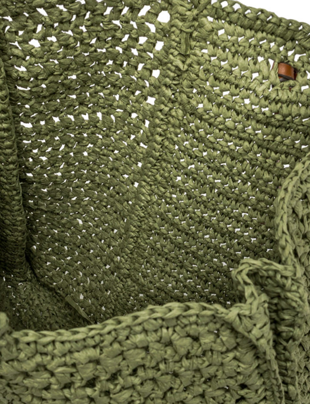 Borsa shopper Nefeli Taiga in paglia verde oliva intrecciata Gianni Chiarini