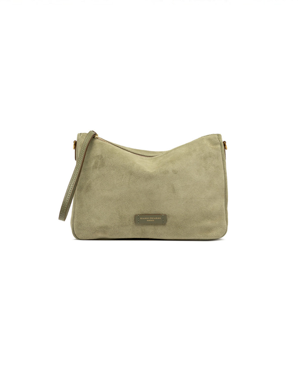 Borsa a tracolla Nora Pouch Willow in suede verde oliva di Gianni Chiarini